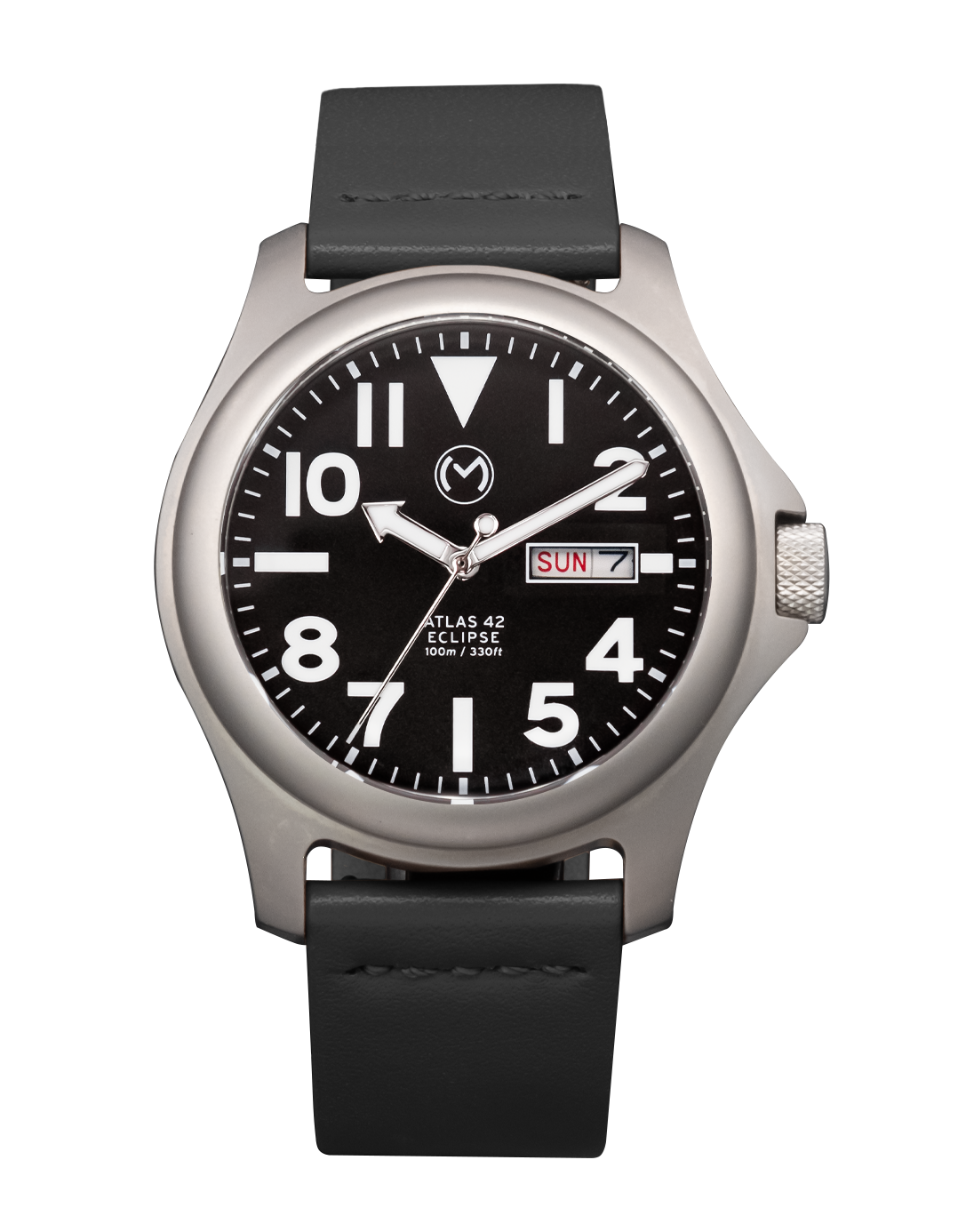 Atlas Eclipse Solar [42mm] Black Titanium Black Black Bramante  Leather