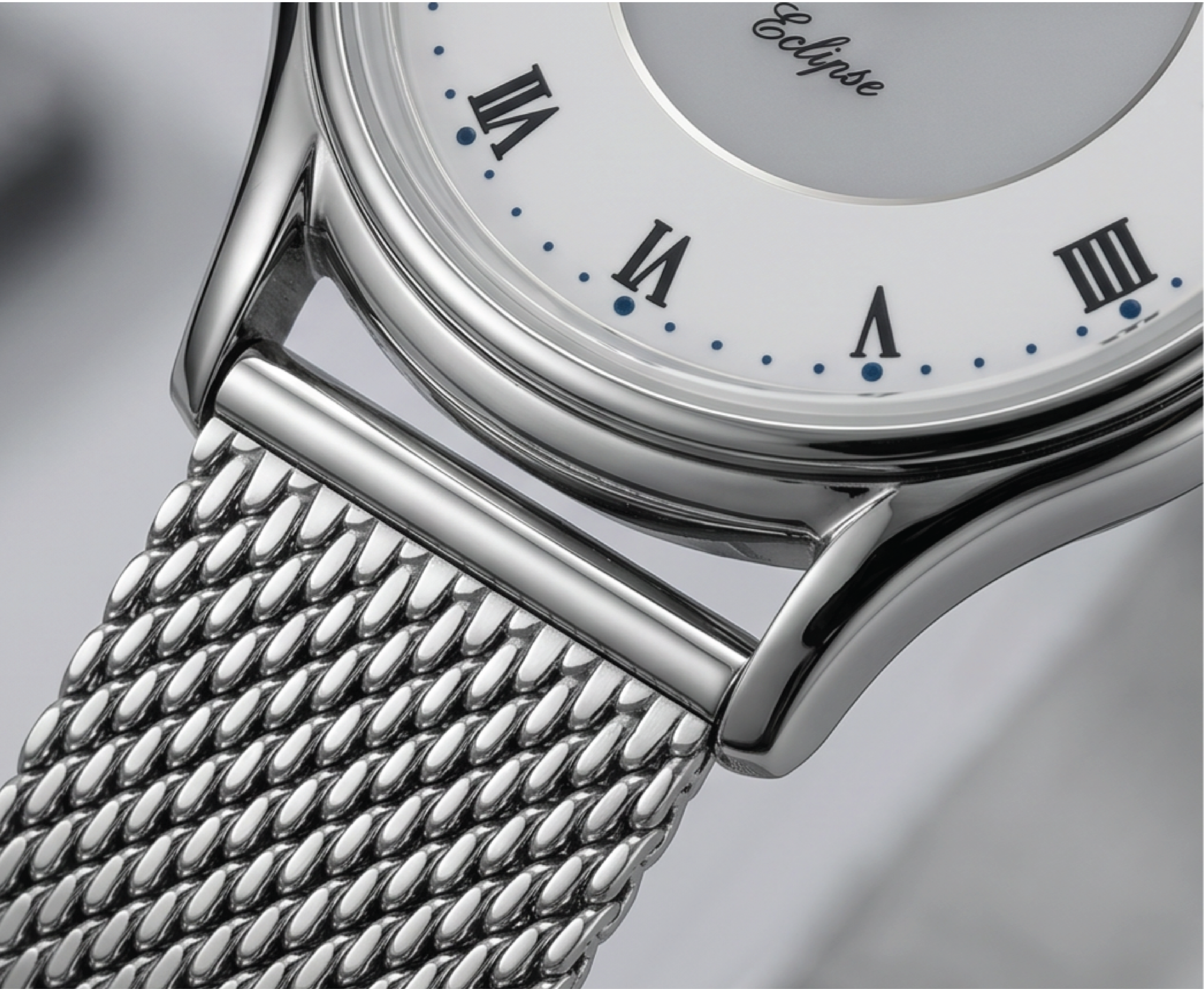 Lugano Eclipse Solar 36 MM Steel + Free Leather Band