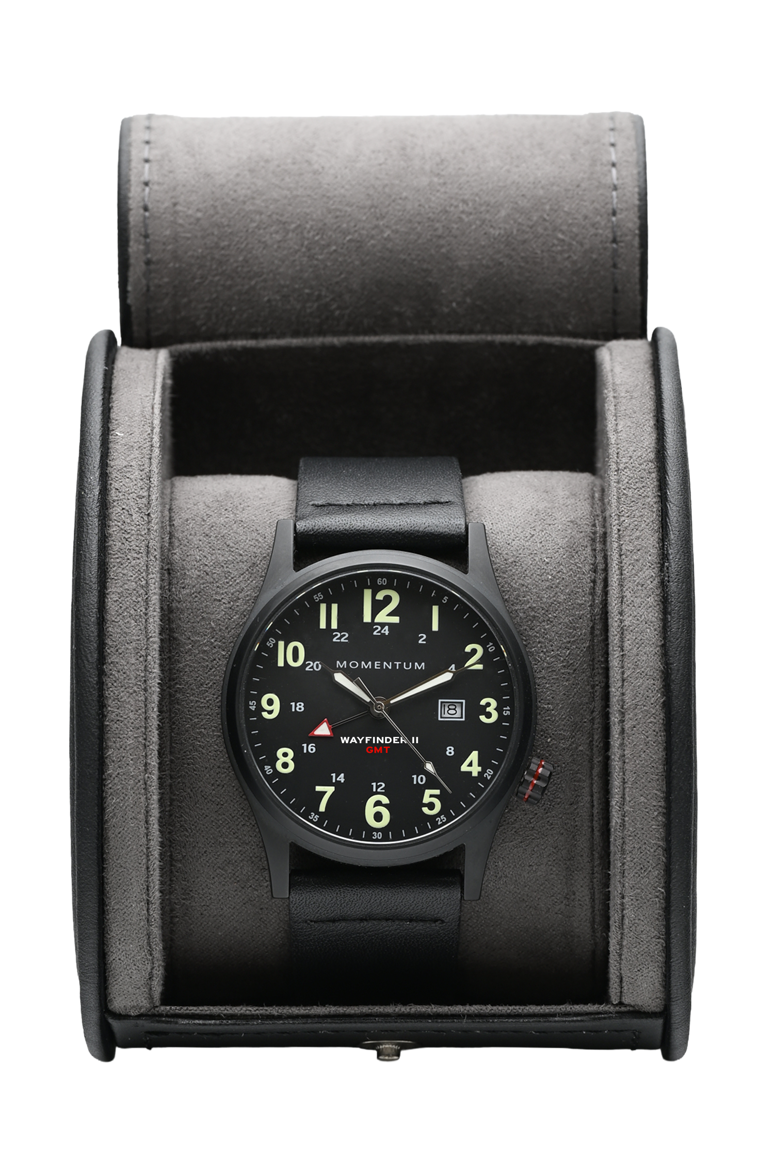 Wayfinder II GMT- Black Dial Bundle with Travel Case