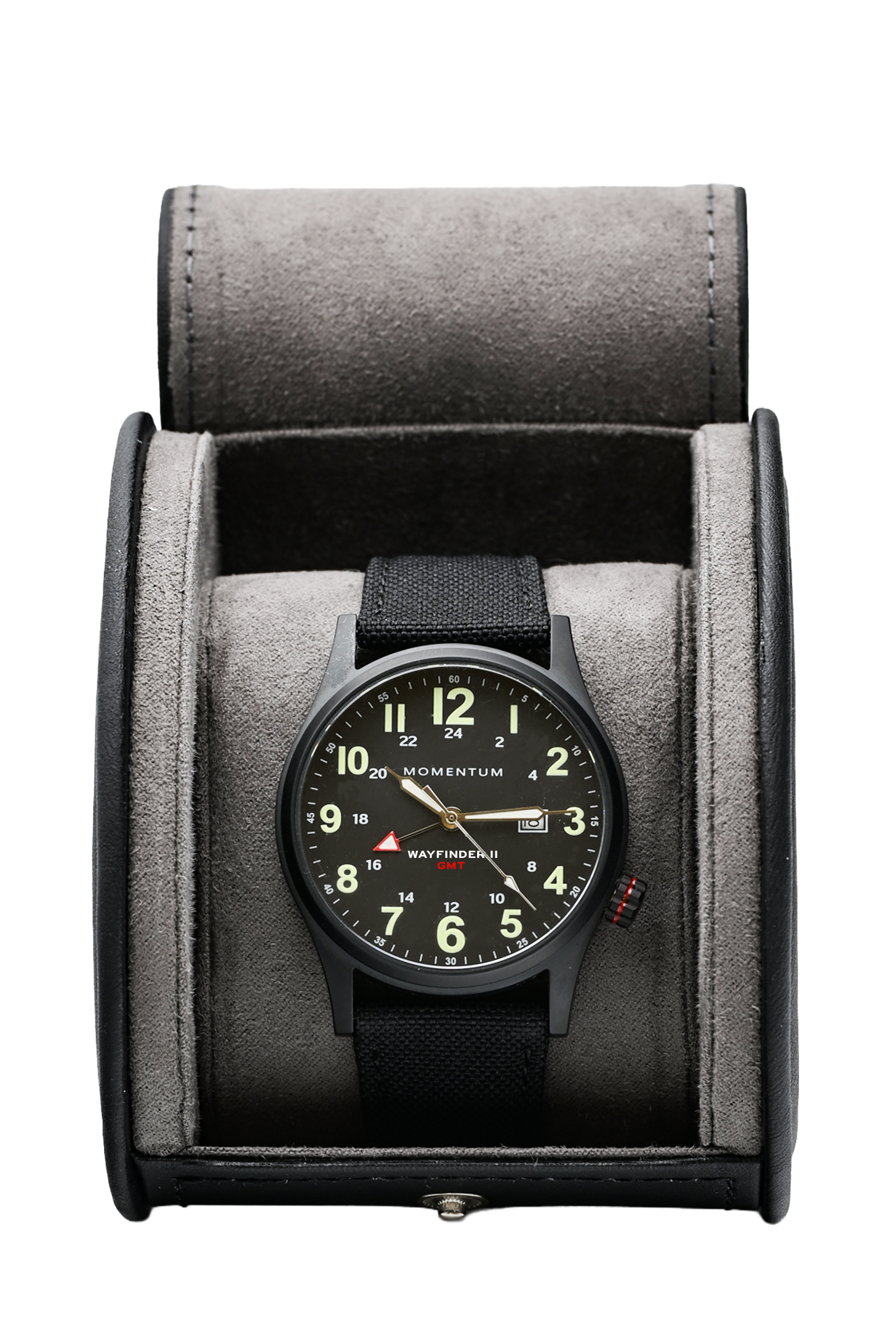 Wayfinder II GMT- Black Dial Bundle with Travel Case