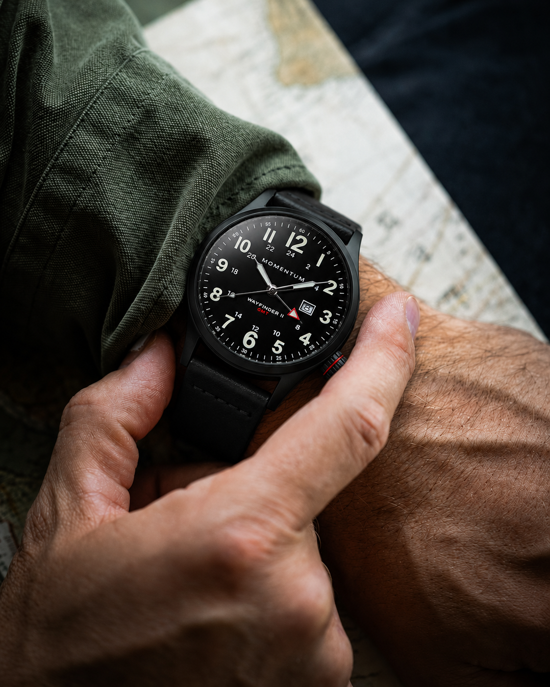 Wayfinder II GMT- Black Dial Bundle with Travel Case