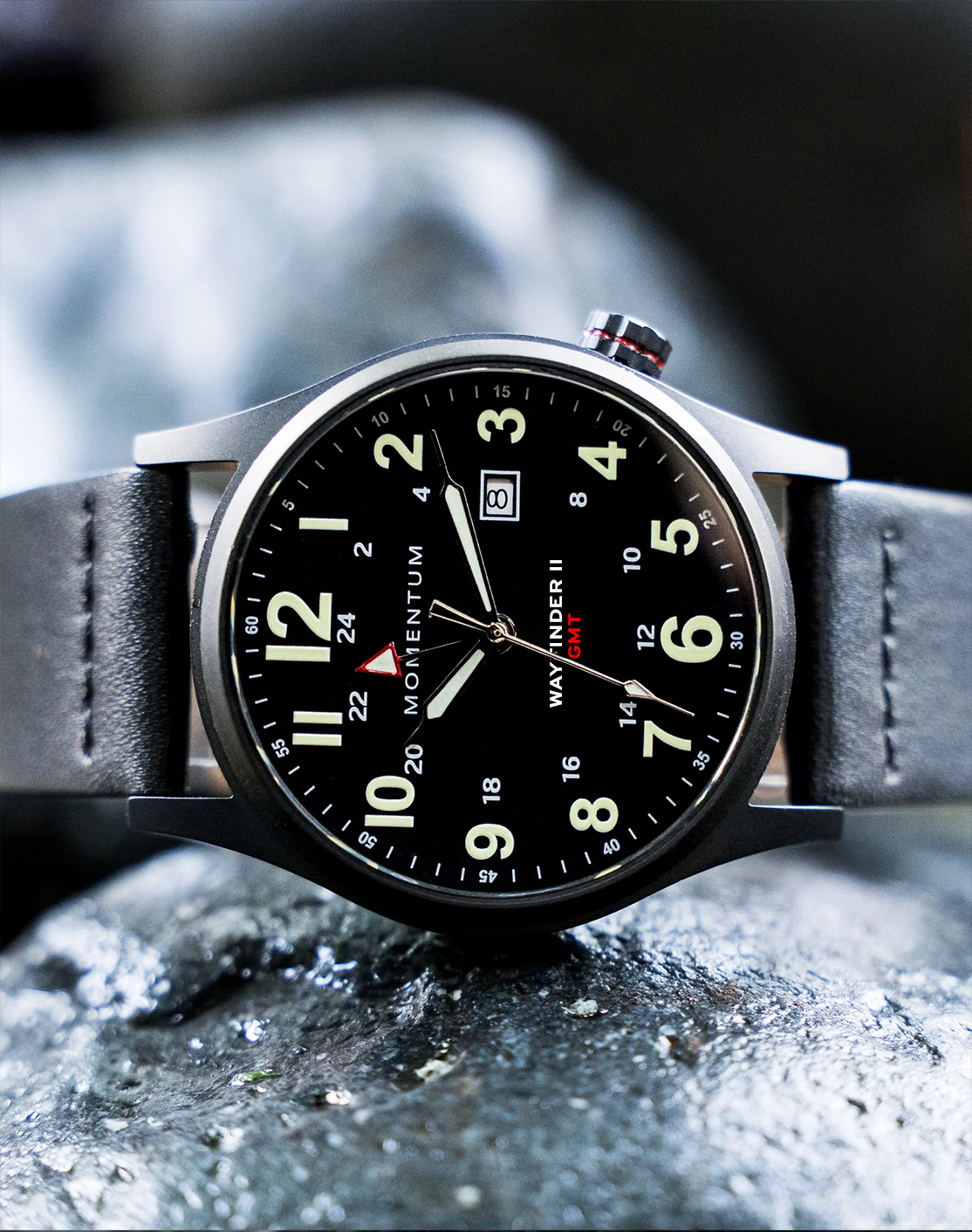 Wayfinder II GMT- Black Dial Bundle with Travel Case