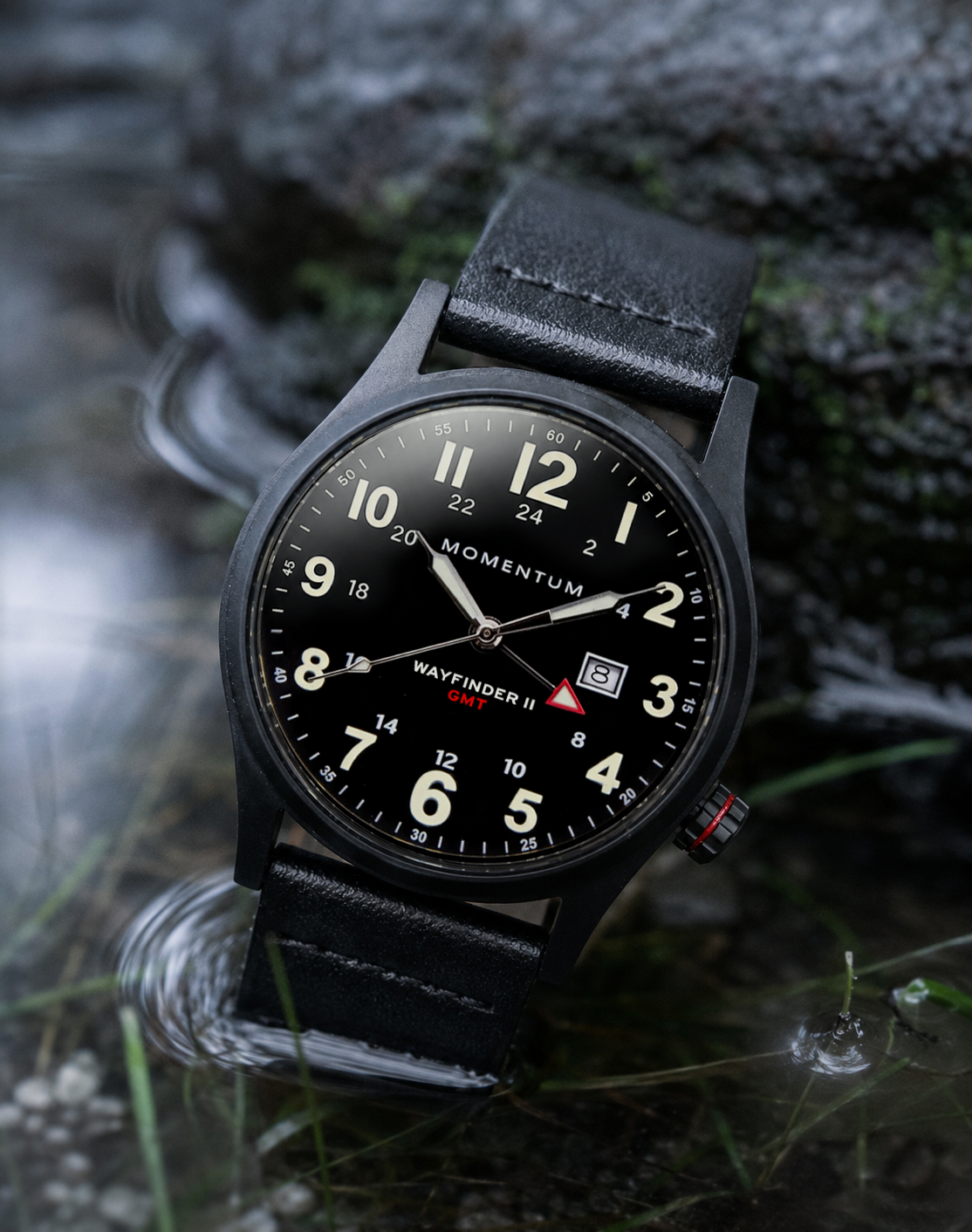 Wayfinder II GMT- Black Dial Bundle with Travel Case