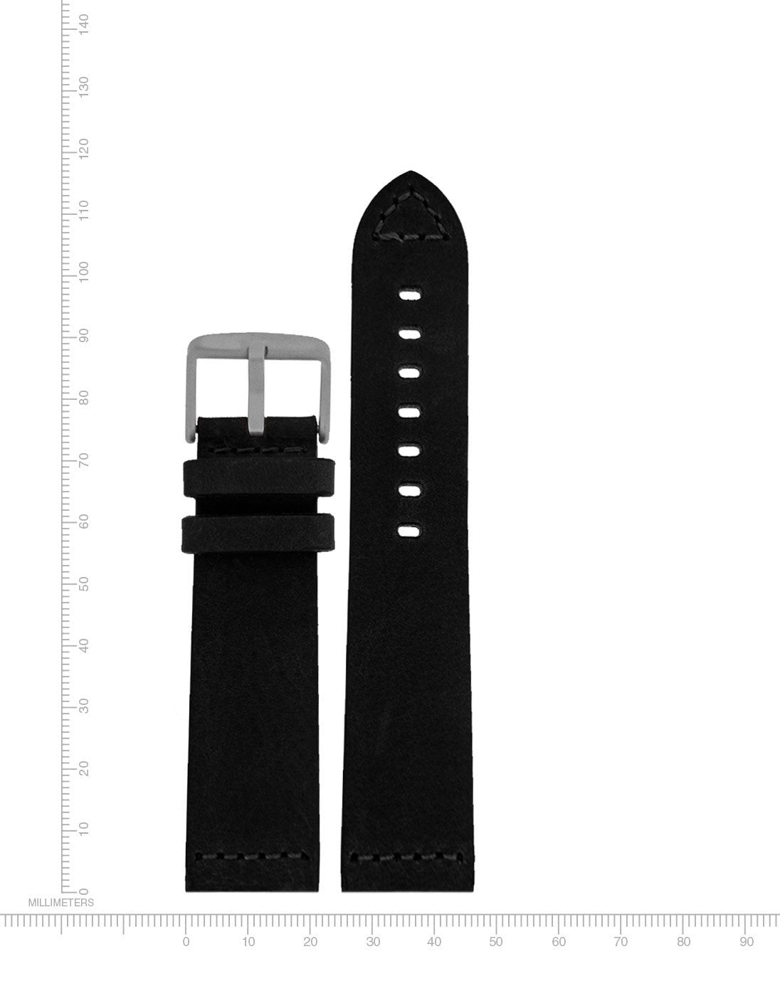 Momentum Watches | Bramante Leather Band | Black | Vintage Style Leather Band