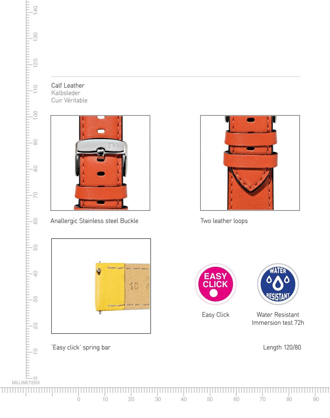 Nappa Leather - 22mm -Quick Click - Momentum Watches US