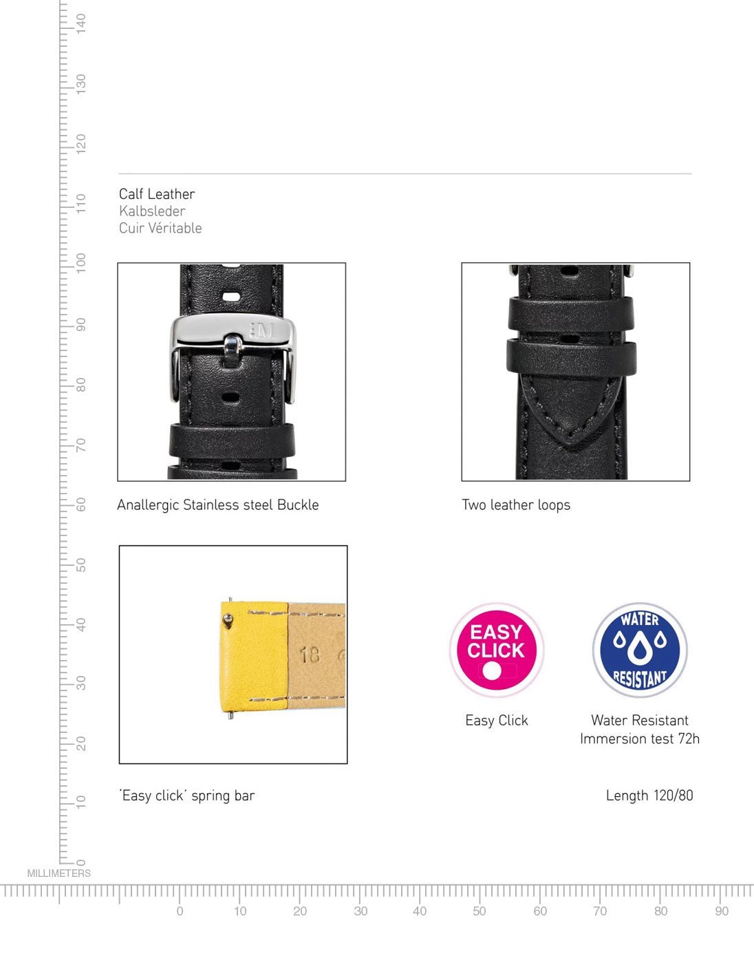 Nappa Leather - 22mm -Quick Click - Momentum Watches US