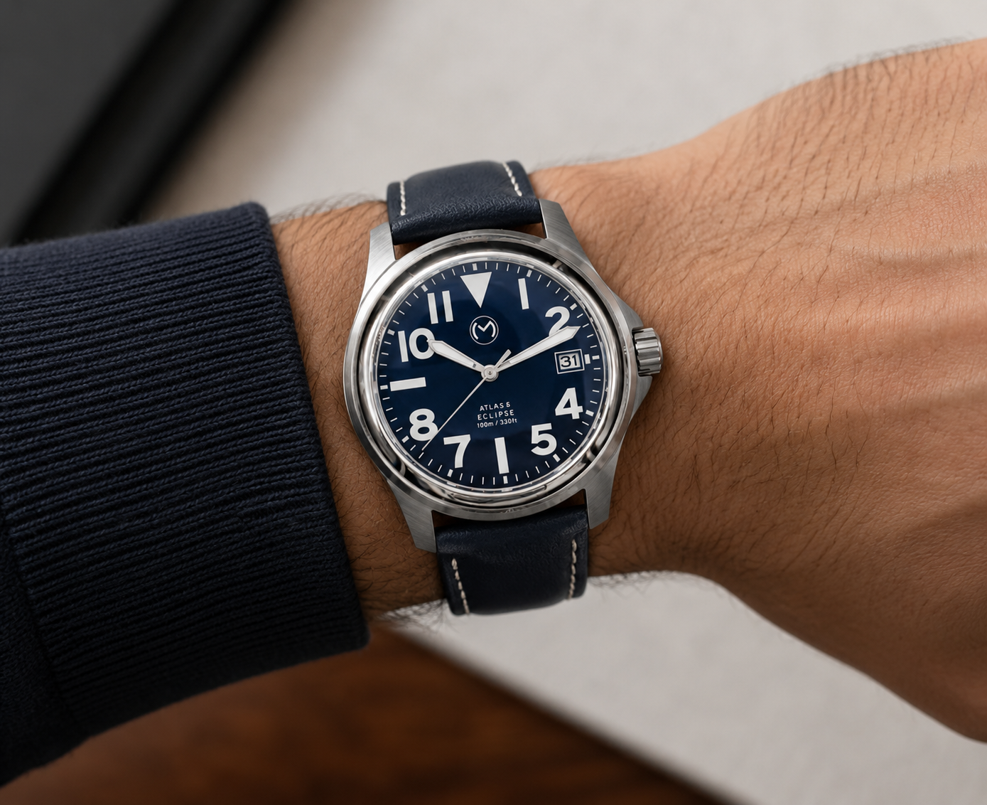 Atlas Eclipse Steel Blue Dial 38mm - Bundle