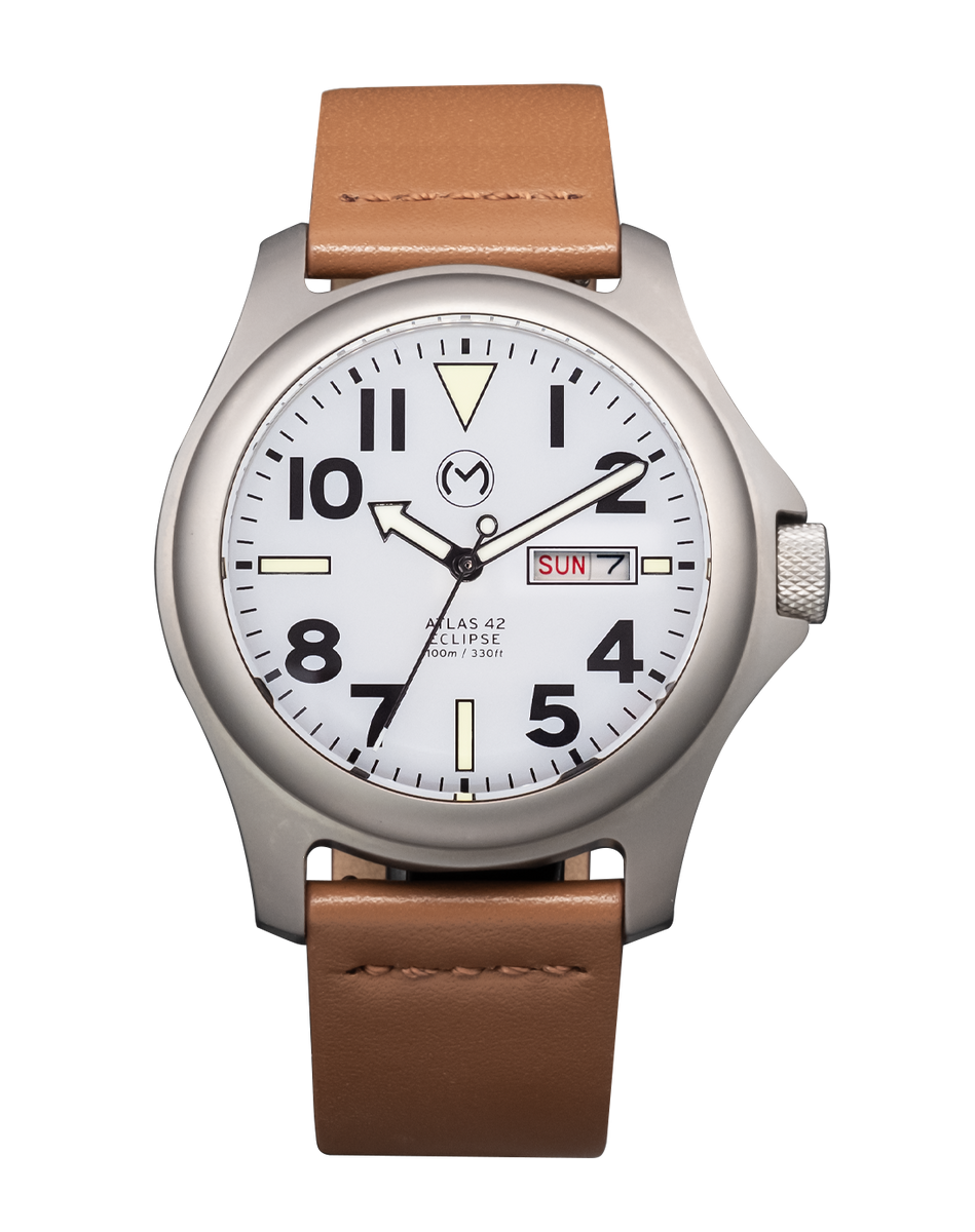 Atlas Eclipse 42mm Solar Titanium Field Watch Momentum Watches Atlas eclipse 42mm solar titanium field watch momentum watches