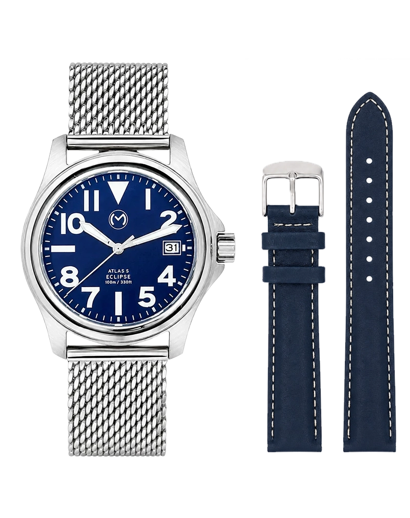 Atlas Eclipse Steel Blue Dial 38mm - Bundle