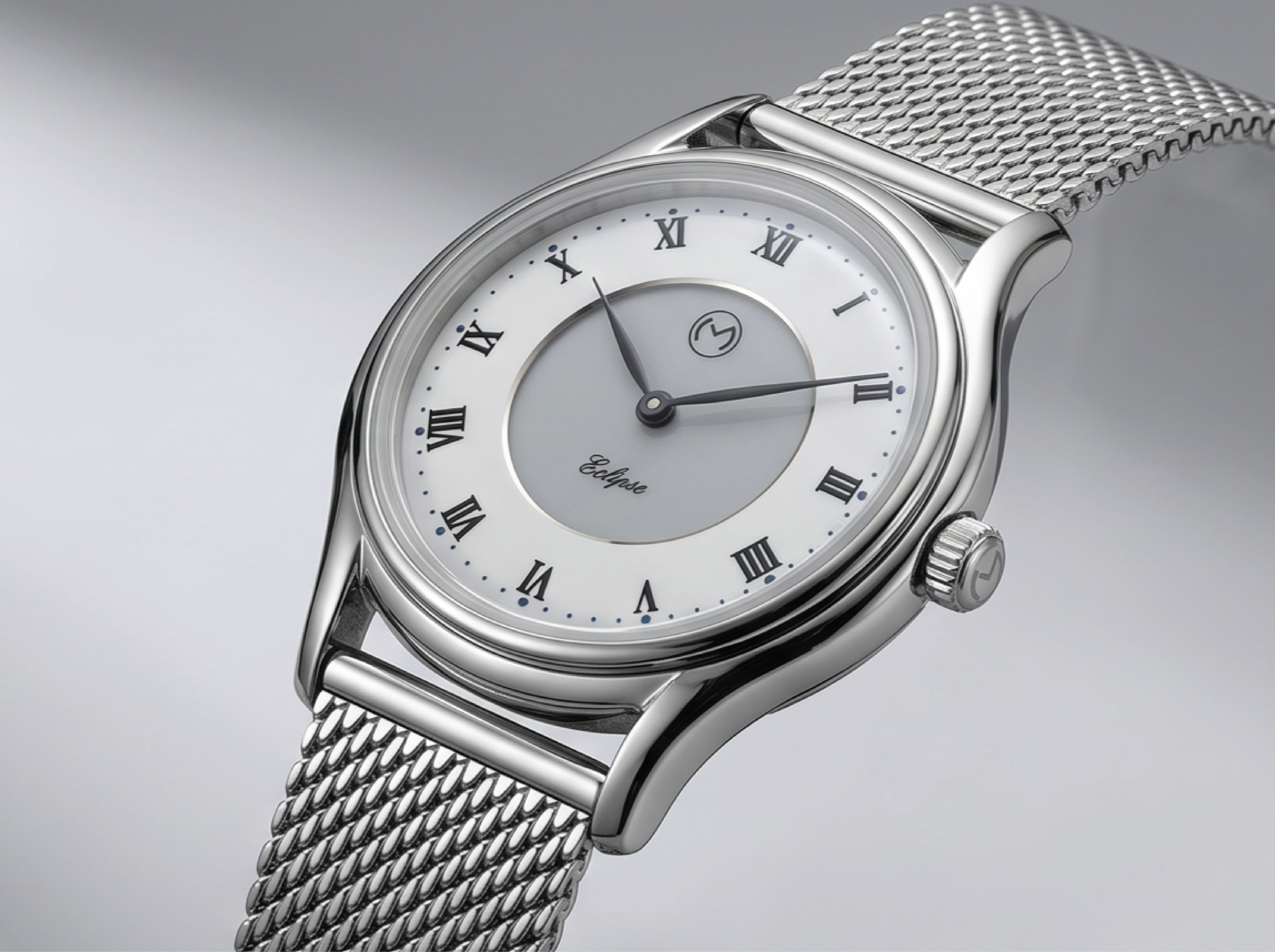 Lugano Eclipse Solar 36 MM Steel + Free Leather Band