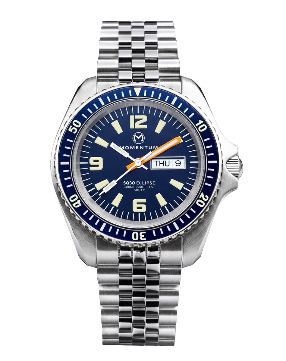 Sea Quartz 30 Eclipse Solar Stainless Steel [42mm] Blue Dial