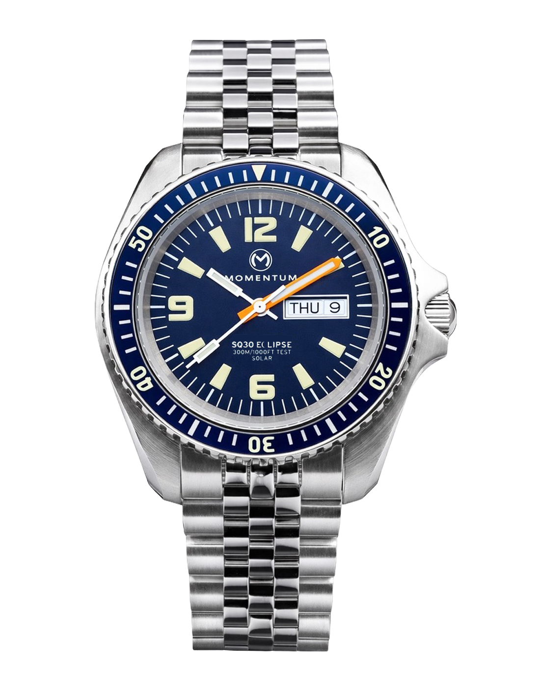 Sea Quartz 30 Eclipse Solar Stainless Steel [42mm] Blue Dial