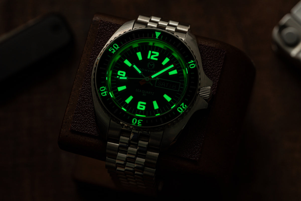 Sea Quartz 30 Heritage - Black Dial [38mm] Bundle