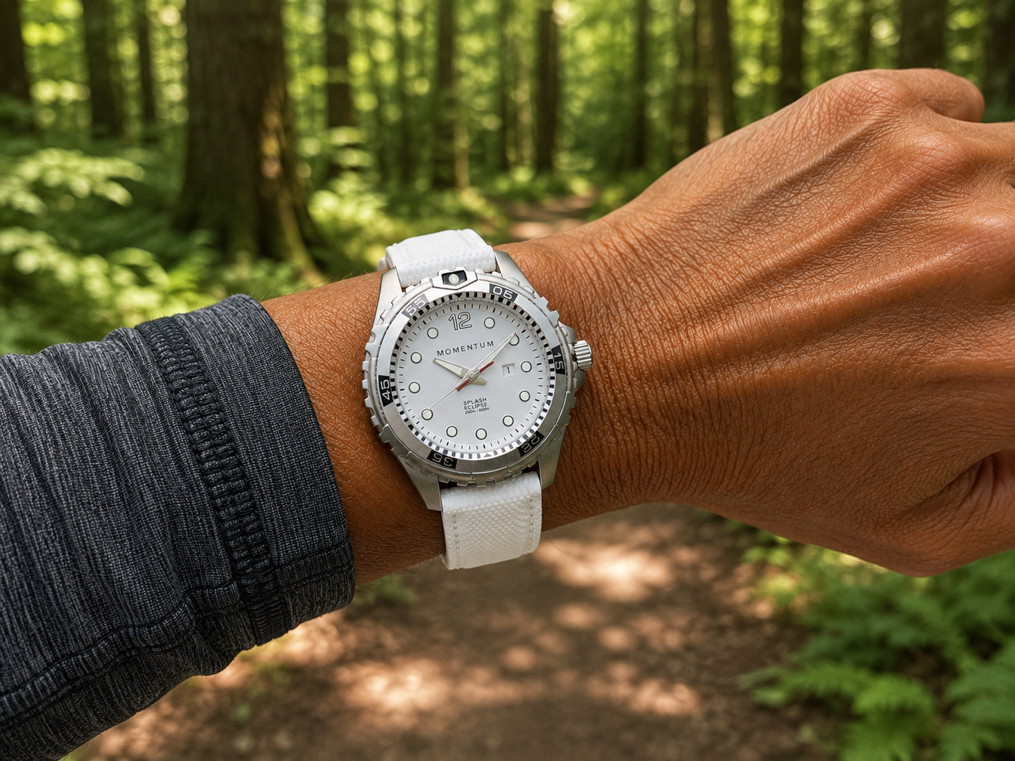 Splash Eclipse White Dial on Sailcloth [38mm]