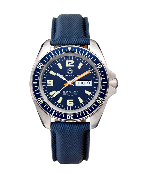 Momentum Sea Quartz 30 Eclipse Solar Blue Dial