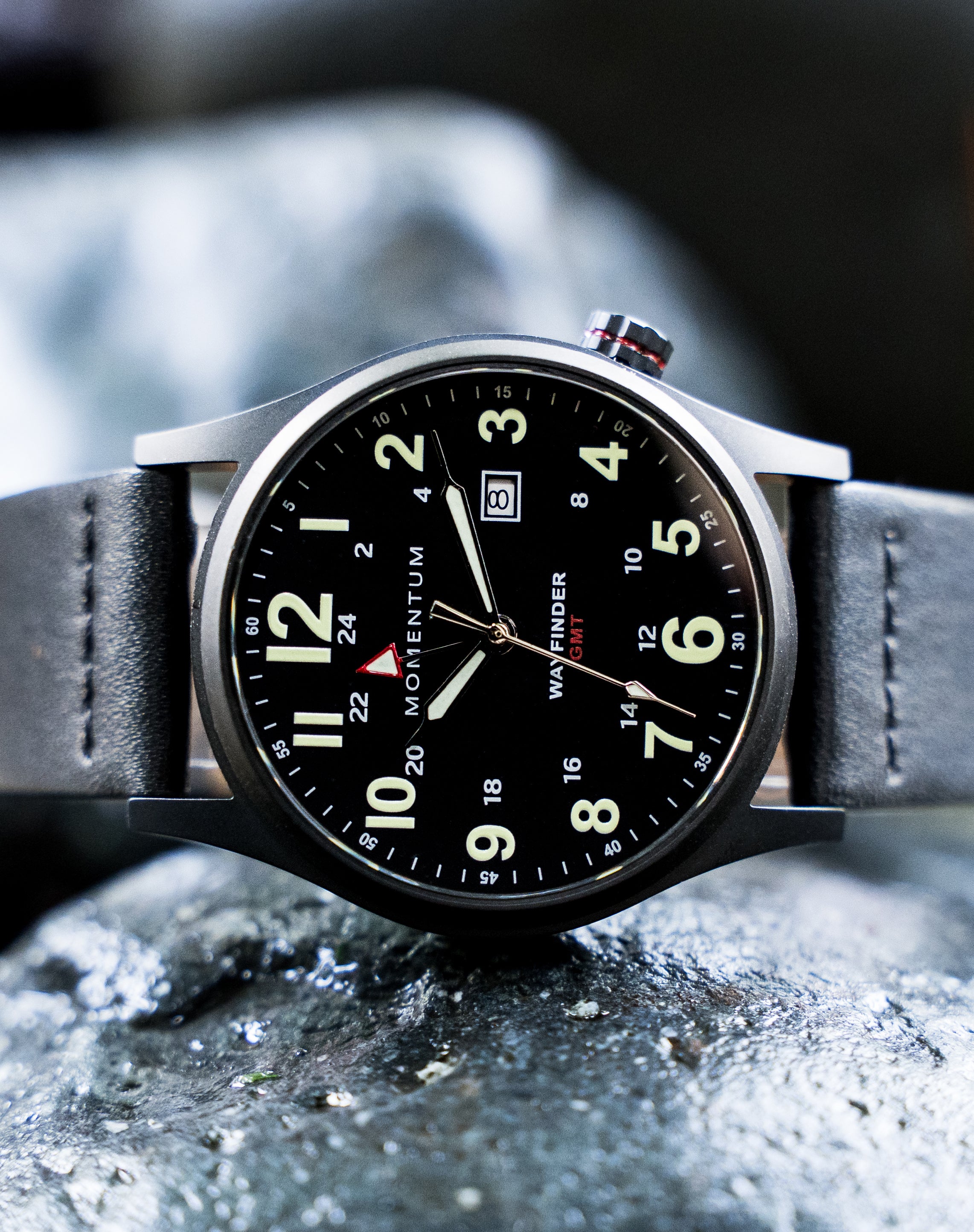 Momentum Watches | Wayfinder GMT Black-Ion | Titanium Field Watch