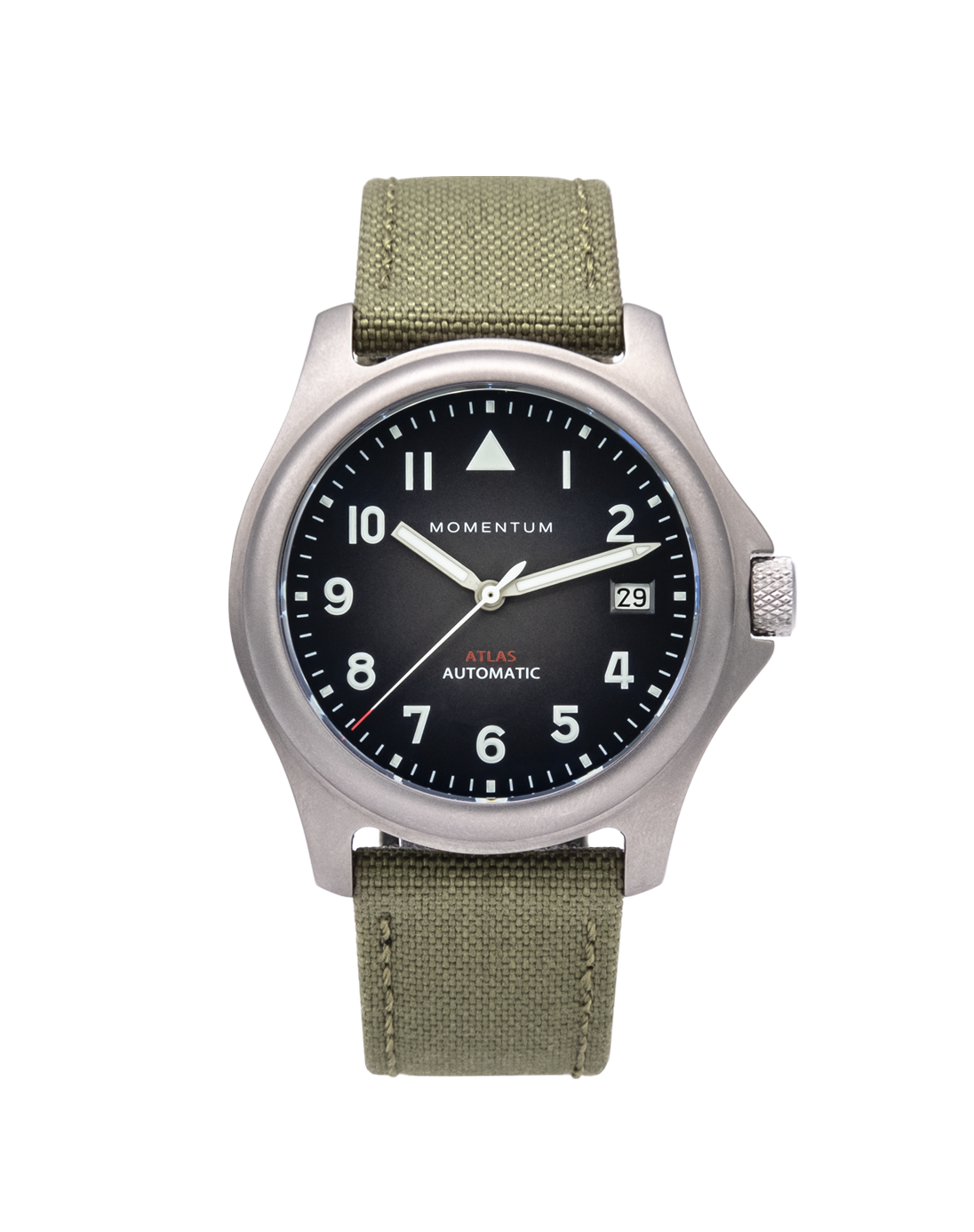 Atlas Automatic Titanium Field Watch on Khaki Cordura