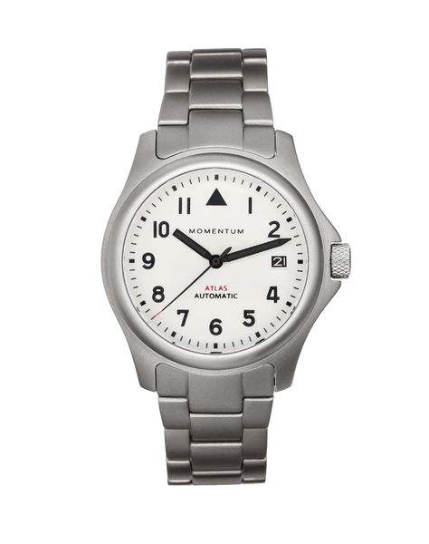 Atlas Automatic [38mm] - White | Titanium Field Watch | Momentum