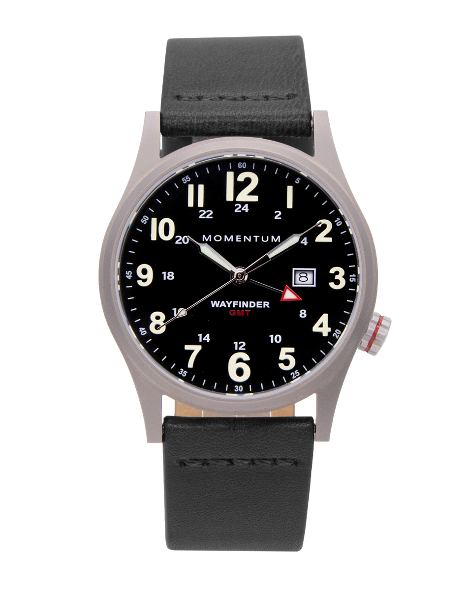 Momentum Watches | Wayfinder GMT - Black | Titanium Field Watch